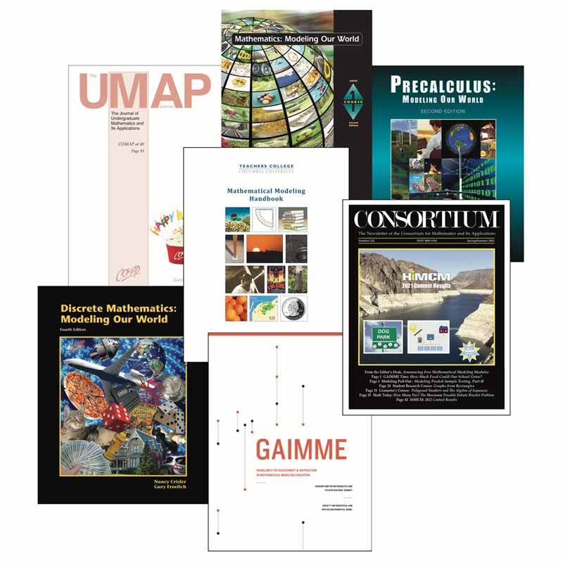Illustration showing array of COMAP publication covers.